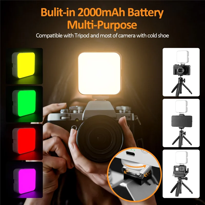 XJ75 Mobile Phone Fill Light RGB + 3 Color Temperatures Video Conference Photography Light