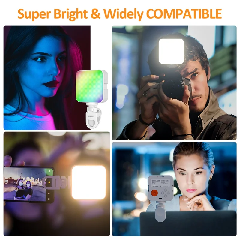 XJ75 Mobile Phone Fill Light RGB + 3 Color Temperatures Video Conference Photography Light