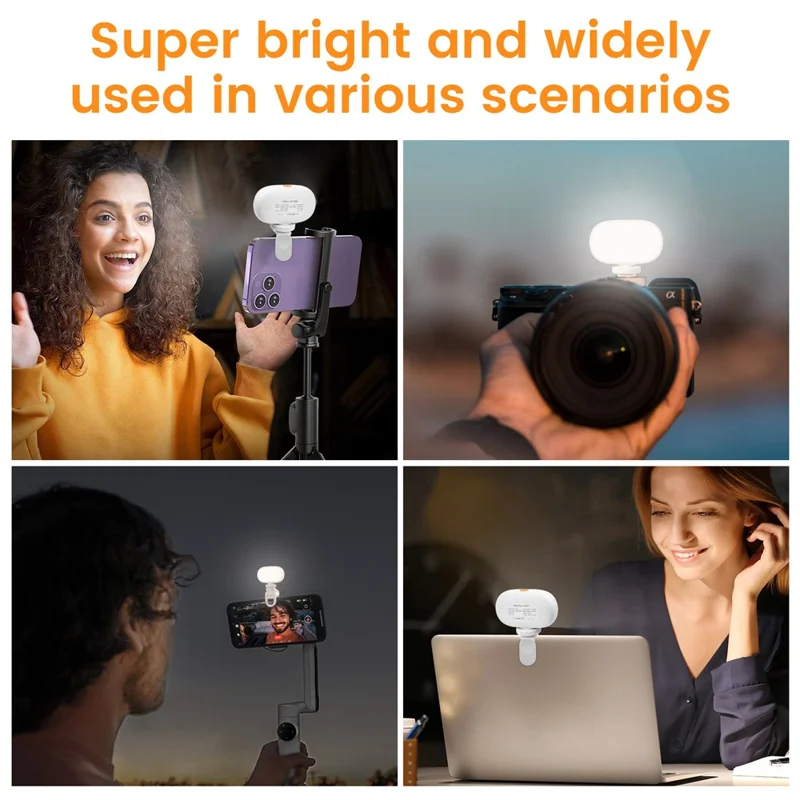 XJ76 LED Phone Camera Video Light Live Streaming Vlog Video Conferencing Fill Light