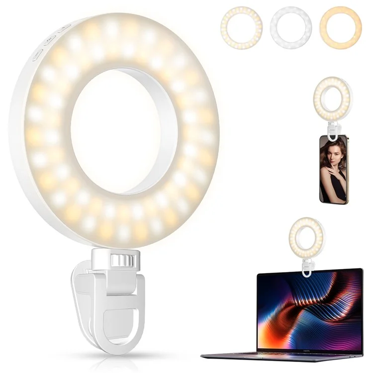 XJ57 Portable Live Streaming Phone Laptop LED Fill Light Video Conference Ring Light