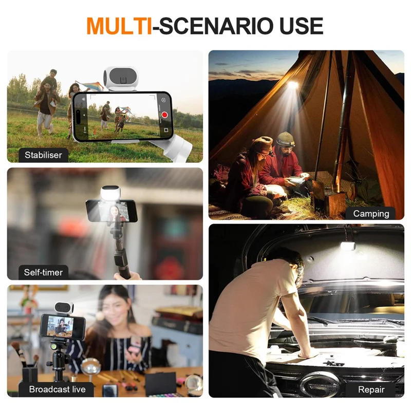 Cardan XJ97 Phone pour stabilisateur DJI Zhiyun 3 couleurs Température Lumière magnétique vidéo Vlog Éclairage photo