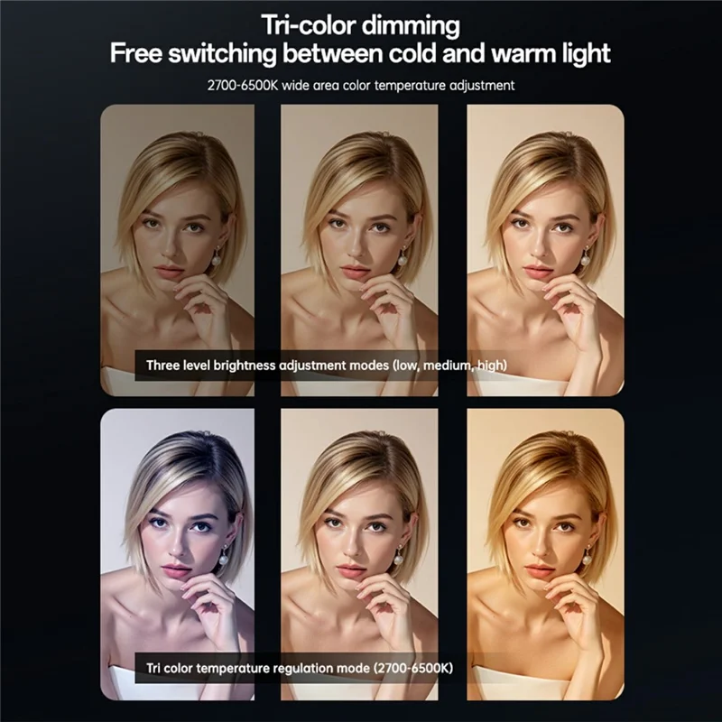 YESIDO DH13 Selfie Ring Light Phone Clip On LED Lighting 3 Color Modes for Photography / Streaming / Makeup