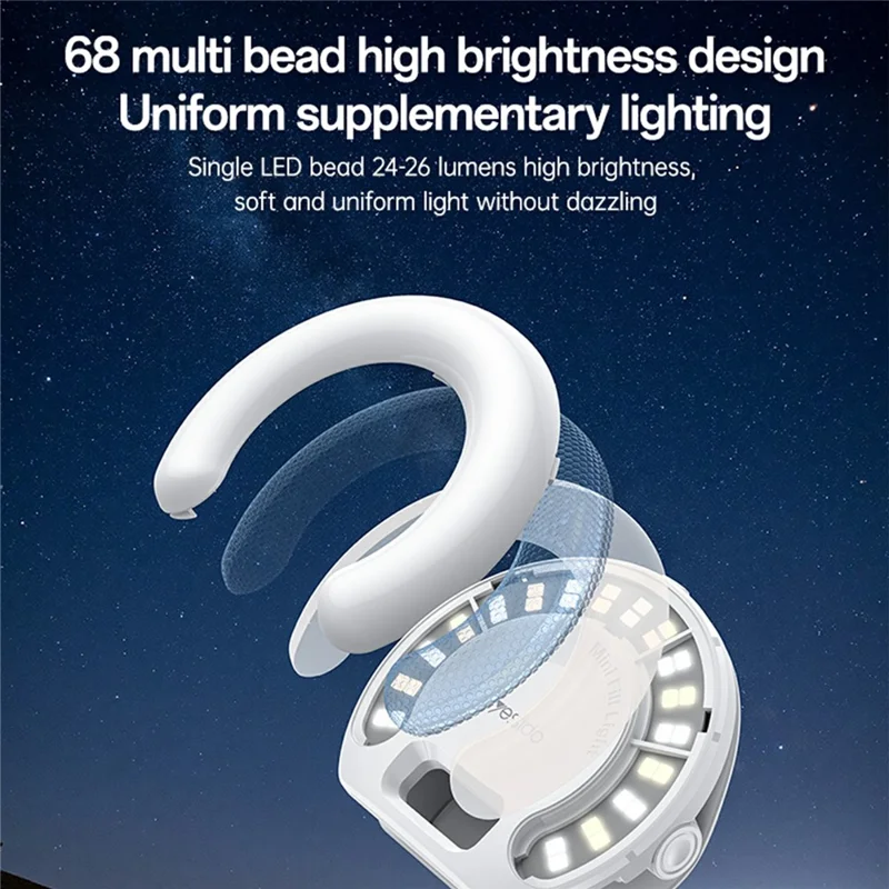 YESIDO DH13 Selfie Ring Light Phone Clip On LED Lighting 3 Color Modes for Photography / Streaming / Makeup