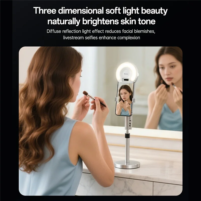 YESIDO DH13 Selfie Ring Light Phone Clip On LED Lighting 3 Color Modes for Photography / Streaming / Makeup