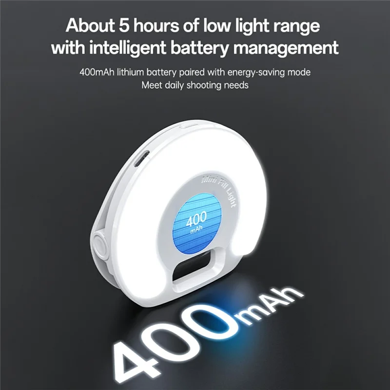 YESIDO DH13 Selfie Ring Light Phone Clip On LED Lighting 3 Color Modes for Photography / Streaming / Makeup