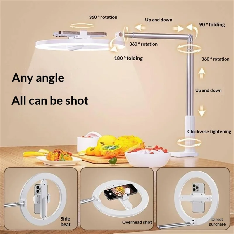 R6 Интегрированная многофункциональная подставка для мобильного телефона, портативная подсветка для стримов, складная подставка для съемки сверху