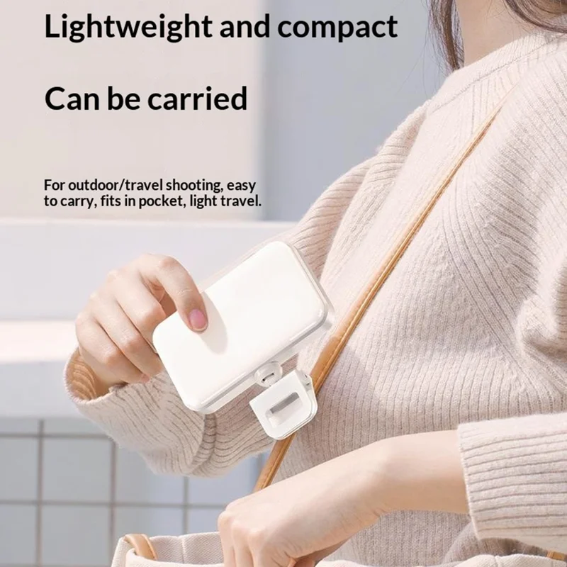 F8 Clip-On Phone Fill Light Mini Portable LED Photography Light with 360° Rotatable Bracket for Food Ambiance Live Streaming - Black