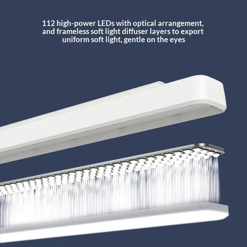 T6 360° Rotatable Desk Lamp Eye Protection Foldable Clip-On Extended Arm Light for Reading Writing - White