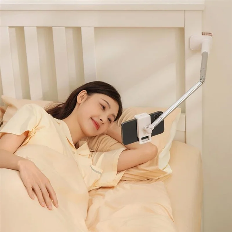 X6 Multi-Functional Rotating Phone Stand 360° Rotation Cantilever Lazy Holder for Live Streaming Overhead Shooting - White