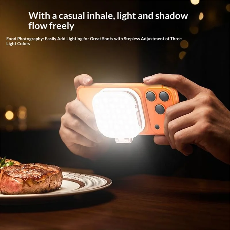 YESIDO DH18 4 in 1 Magnetic Fill Light with Stand Mirror 750mAh LED Ring Light Stepless Brightness Adjustment Lamp - White