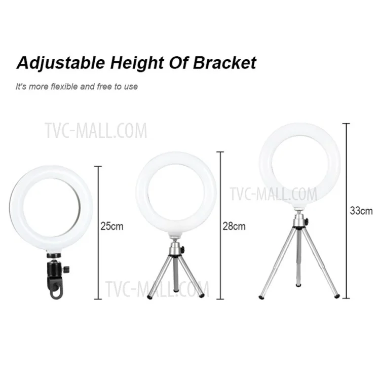 6.3inch Video Conference Lamp Clip On Ring Light with Mini Tripod for Laptop Computer Monitor