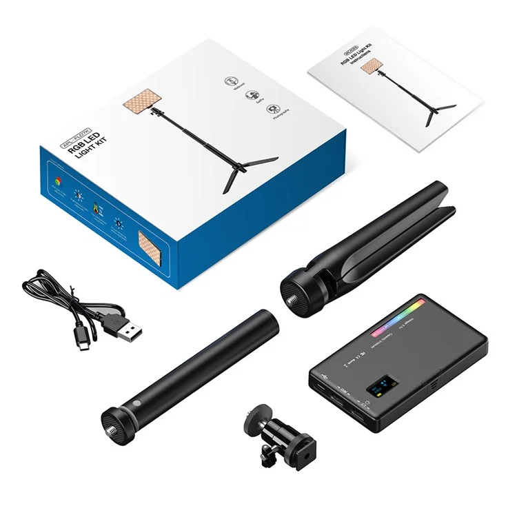 APEXEL APL-FL07 Photography RGB Colorful LED Light Portable Pocket Fill Light with 1/4 Screw Camera Lighting Kit for Video Conference Live-streaming