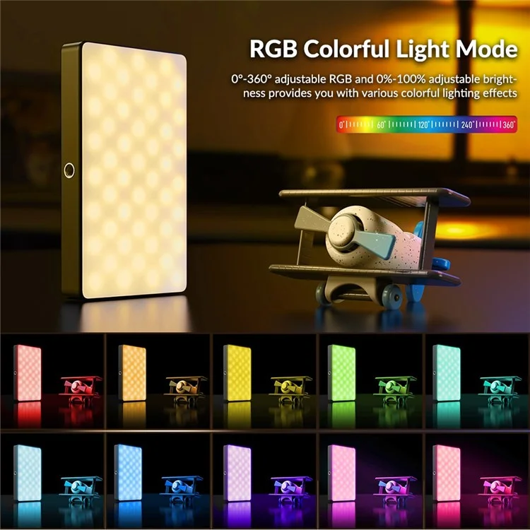 APEXEL APL-FL07 Photographie Rvb LED Colorful LED Pocket Pocket Lumière Avec 1/4 Vis D'éclairage de Camerie Vis