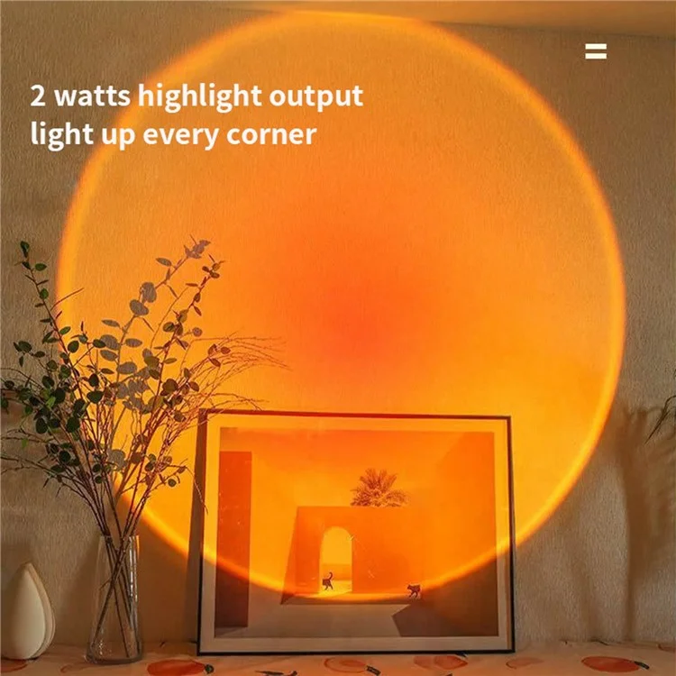 R13 Plug and Play Romantic Sunset Projector Lamp USB Atmosphere Lamp LED Night Light for Bedroom Coffee Store - Sunset Red