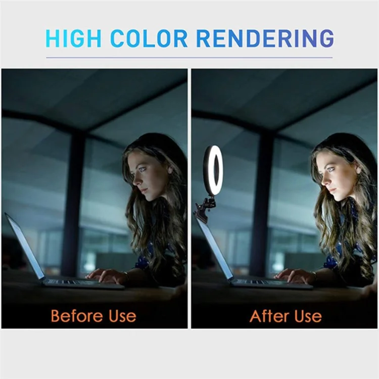 USB -desktop -laptop -füllung Light 16 cm Selfie Ringlicht 3 Farb Einstellbare Videolicht Für Live -streaming, Online -unterricht