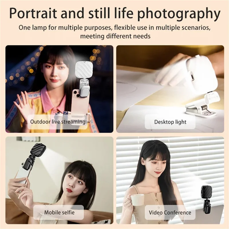 D1 Mini Laptop Phone Clip-on Lamp 3 Color Temperature Live Streaming Fill Light - White