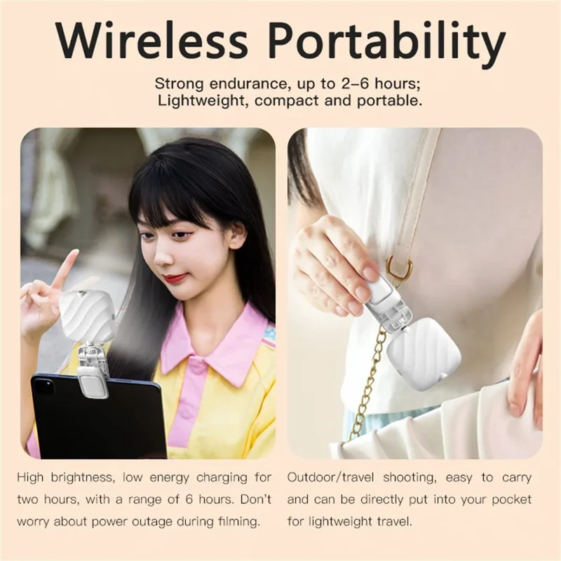 D1 Mini Laptop Phone Clip-on Lamp 3 Color Temperature Live Streaming Fill Light - White