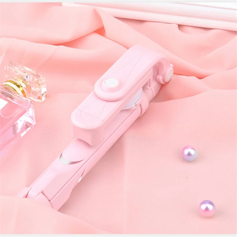 XT10 Selfiepind Stativ Udtrækkelig Bluetooth-kompatibel Selfiepind med Fjernbetjening - Pink