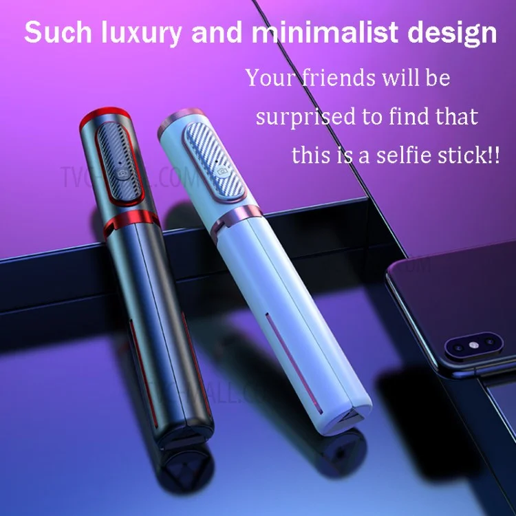 HEIKE Meiying 202 Mobile Phone Stand Integrated Bluetooth-compatible Tripod Selfie Stick - Black / Red