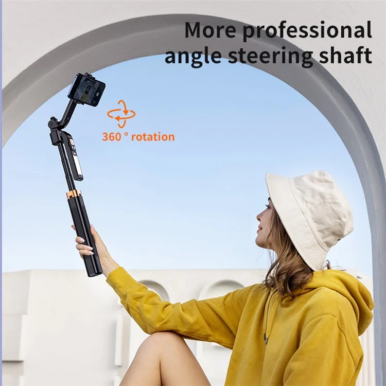CL10 1.8m Gesture Tracking Tripod 3-Color Fill Light Selfie Stick with Remote Control - Black