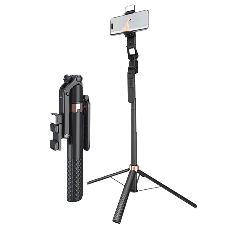 A101 1.8m Auto Face Tracking Tripod Selfie Stick, No App with Remote and Gesture Control, Fill Light