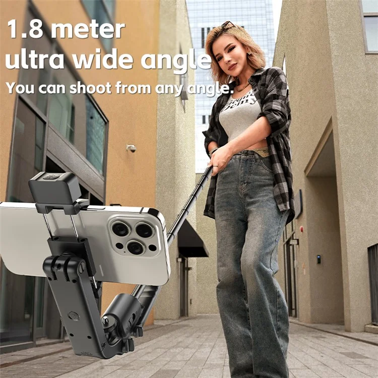 A101 1.8m Auto Face Tracking Tripod Selfie Stick, No App with Remote and Gesture Control, Fill Light