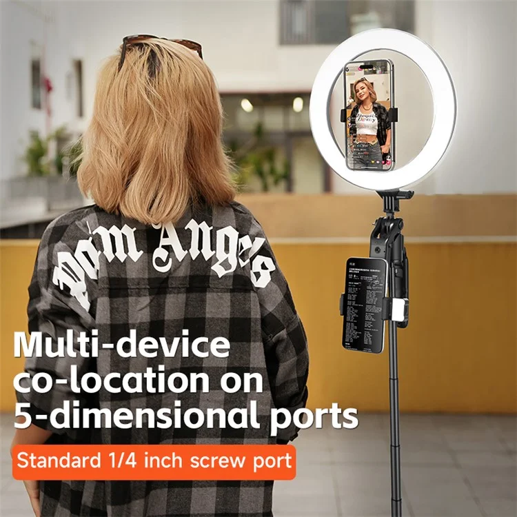 A101 1.8m Auto Face Tracking Tripod Selfie Stick, No App with Remote and Gesture Control, Fill Light