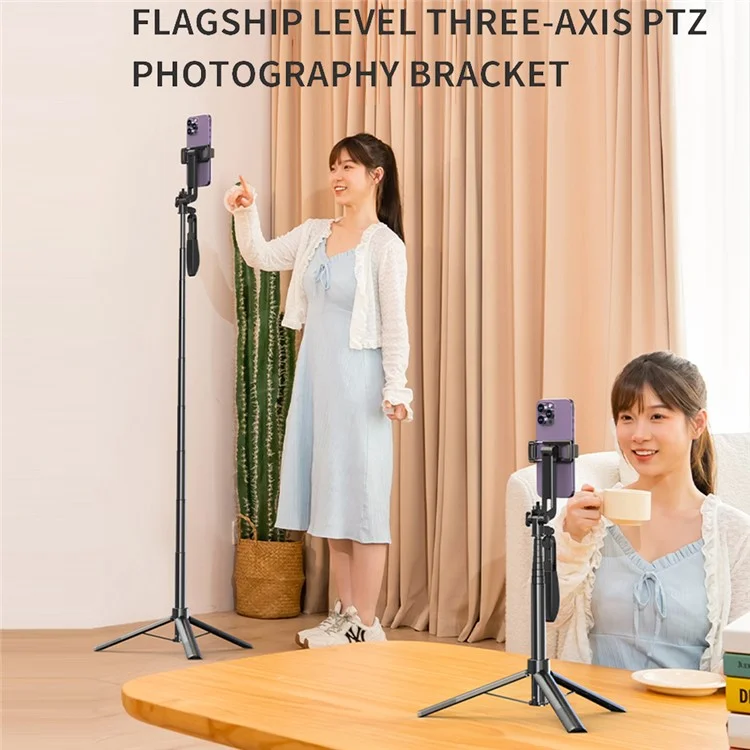 A55P 1,6 m Handyhalterung Ausziehbarer Bodenstativ Livestreaming Stativ Bluetooth Selfie-Stick