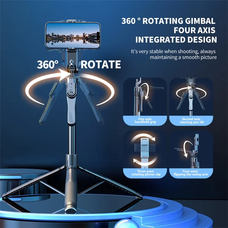 K29D 2.15m Bluetooth-compatible Selfie Stick Double Phone Clip Tripod Stand with Dual Fill Light