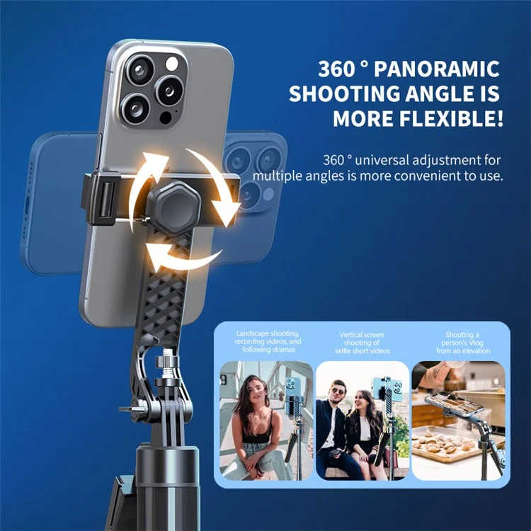K29D 2.15m Bluetooth-compatible Selfie Stick Double Phone Clip Tripod Stand with Dual Fill Light