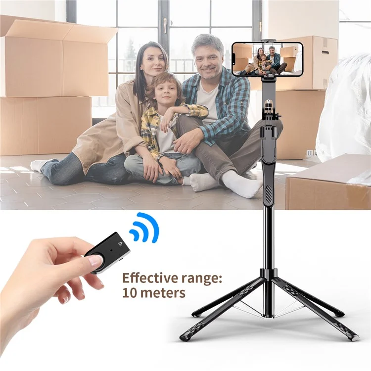 C11 1.85m Phone Holder Extendable Aluminum Alloy Rod Four-Legged Floor Stand Bluetooth-compatible Selfie Stick