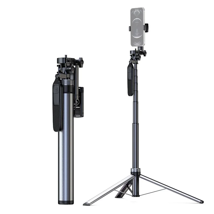 X70 2m Trépied de sol pour caméra de téléphone portable extensible pour la diffusion en direct Trépied avec bâton Bluetooth pour selfie