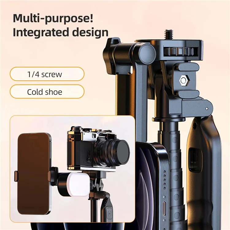 X70 2m Trépied de sol pour caméra de téléphone portable extensible pour la diffusion en direct Trépied avec bâton Bluetooth pour selfie