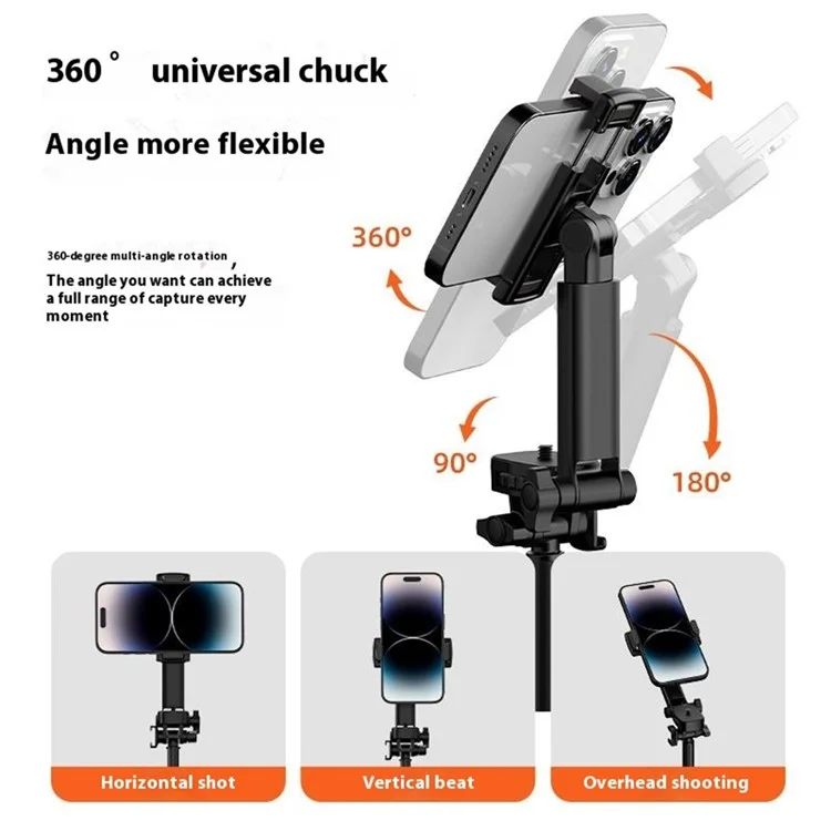 X65 2m Extendable Cell Phone Tripod Selfie Stick with Bluetooth-compatible Remote Control Compatible with iOS 5.0 or Above /  Android 4.2.2 or Above /  Harmonyos