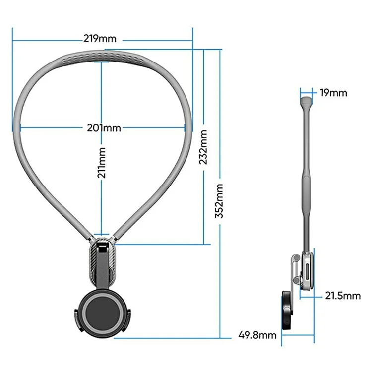 SCS-NH001 Magnetic Neck Phone Phone Rotación de 360 ​​grados POV Free Pov Flexible Telep Monte de Cuello