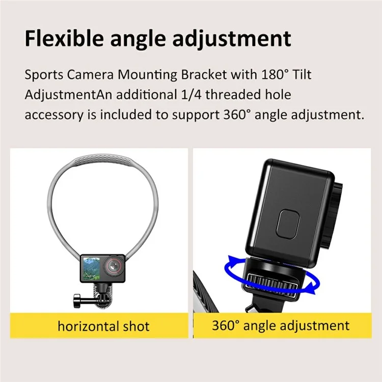 SCS-NH001 Magnetic Neck Holder with Phone Clip, 1 / 4 Adapter for Action Camera, Phone, Hands Free Neck Mount