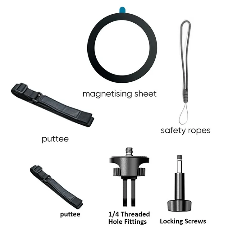 SCS-NH001 Magnetic Neck Holder with Phone Clip, 1 / 4 Adapter for Action Camera, Phone, Hands Free Neck Mount