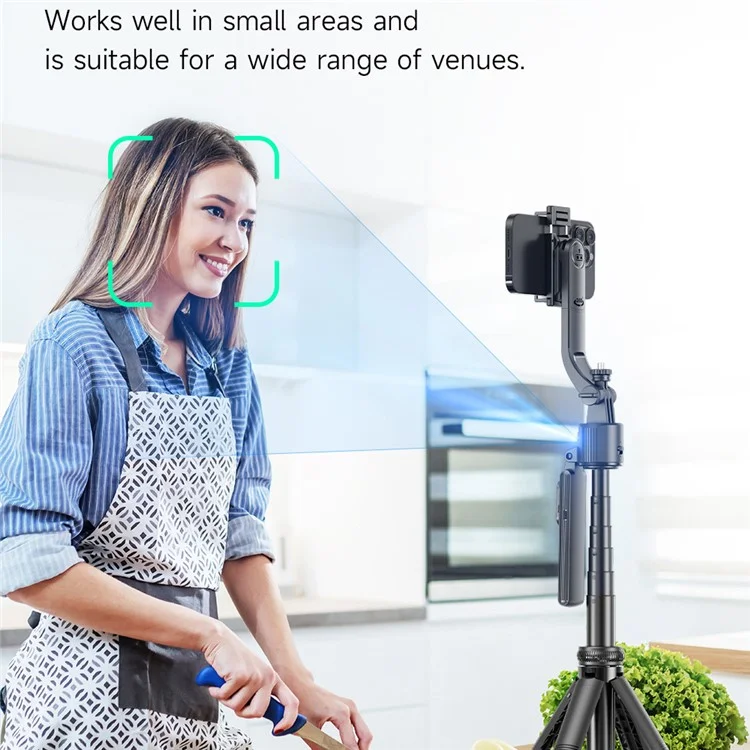 C17 Smart AI Tracking Anti-Shake Gimbal Tripod Selfie Stick Quad-Leg Stand with Single Fill Light