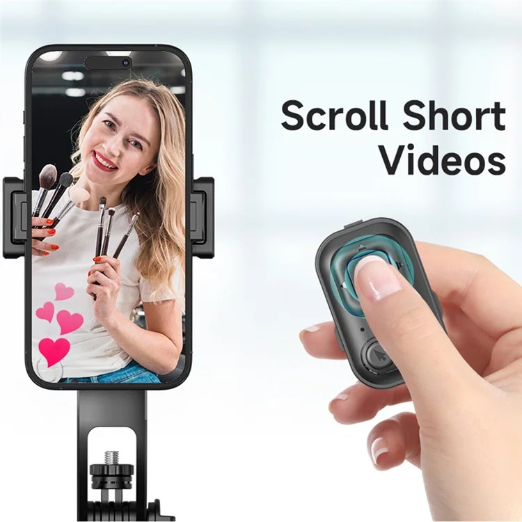 C17 Smart AI Tracking Anti-Shake Gimbal Tripod Selfie Stick Quad-Leg Stand with Single Fill Light