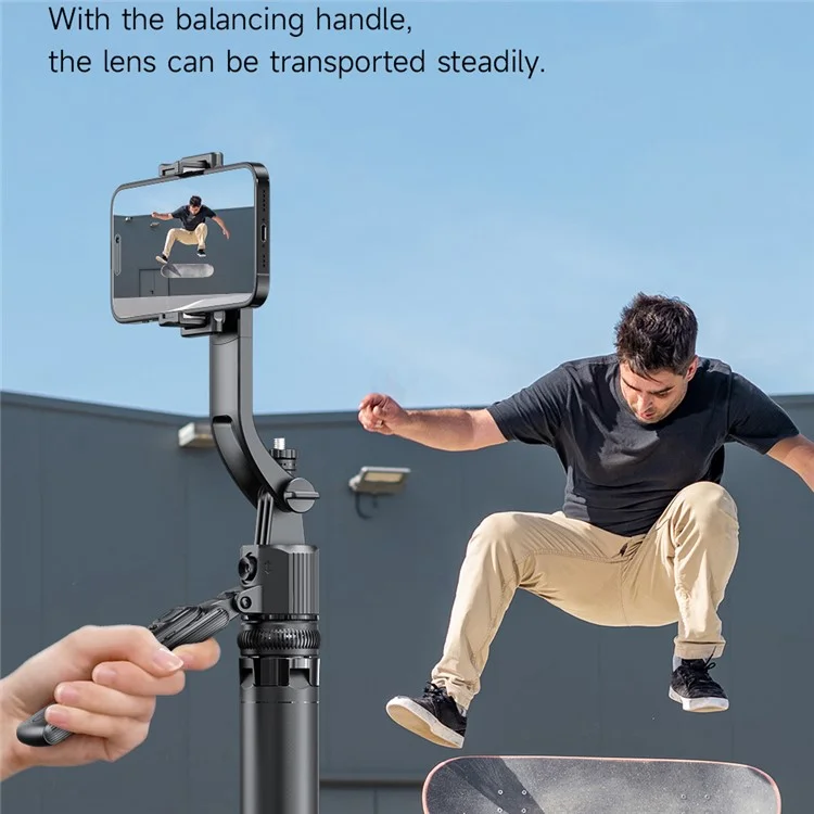 C17 Smart AI Tracking Anti-Shake Gimbal Tripod Selfie Stick Quad-Leg Stand with Single Fill Light