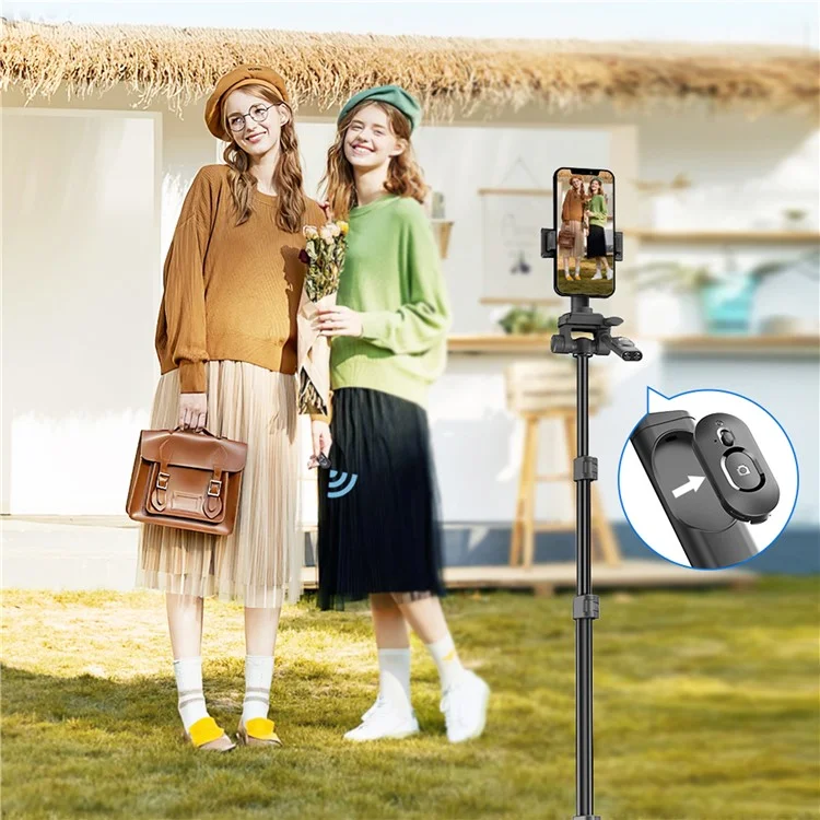 C06 1,83 m ausziehbarer Stativ-Kameraständer aus Aluminiumlegierung mit Bluetooth-Selfie-Stick