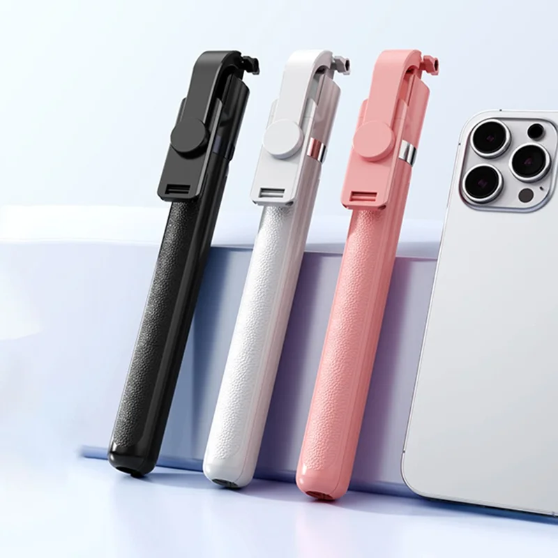 Z165 1.7m Wireless Bluetooth-compatible Selfie Stick Handheld Portable Phone Tripod, without Light - Pink