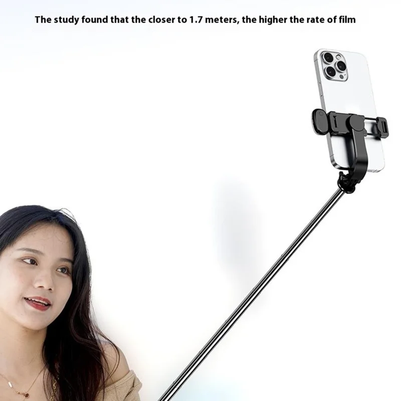 Z165 1.7m Wireless Bluetooth-compatible Selfie Stick Handheld Portable Phone Tripod, without Light - Pink