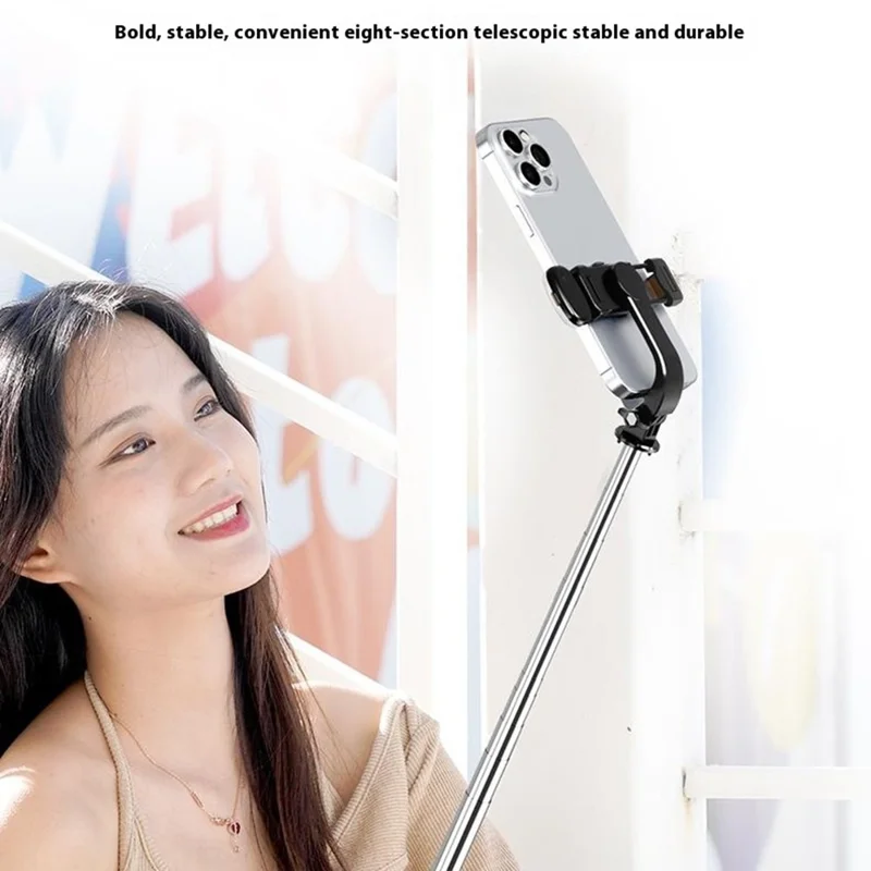 Z165 1.7m Wireless Bluetooth-compatible Selfie Stick Handheld Portable Phone Tripod, without Light - Pink