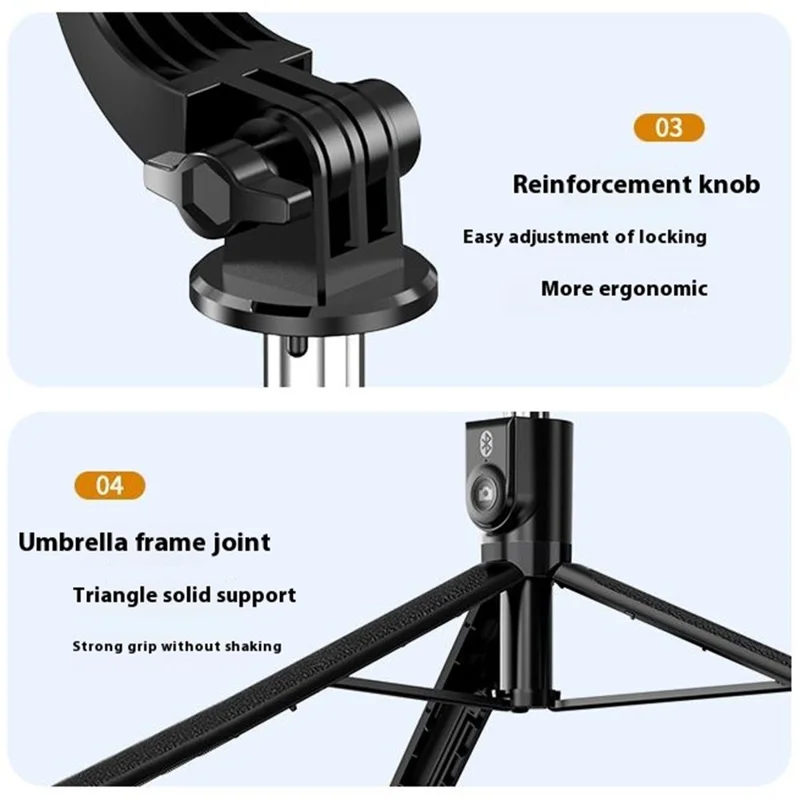 Z165 1.7m Wireless Bluetooth-compatible Selfie Stick Handheld Portable Phone Tripod, without Light - Pink