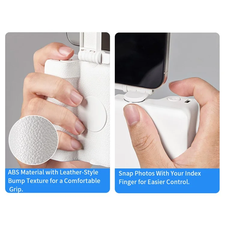 E6 Disparador remoto Bluetooth de liga de alumínio, bastão de selfie extensível de 52 cm - Branco
