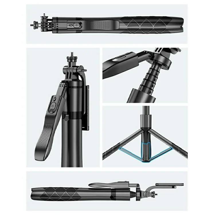 L16 2 In 1 Extendable Bluetooth-compatible Selfie Stick for Live Streaming Folding Tripod Stand