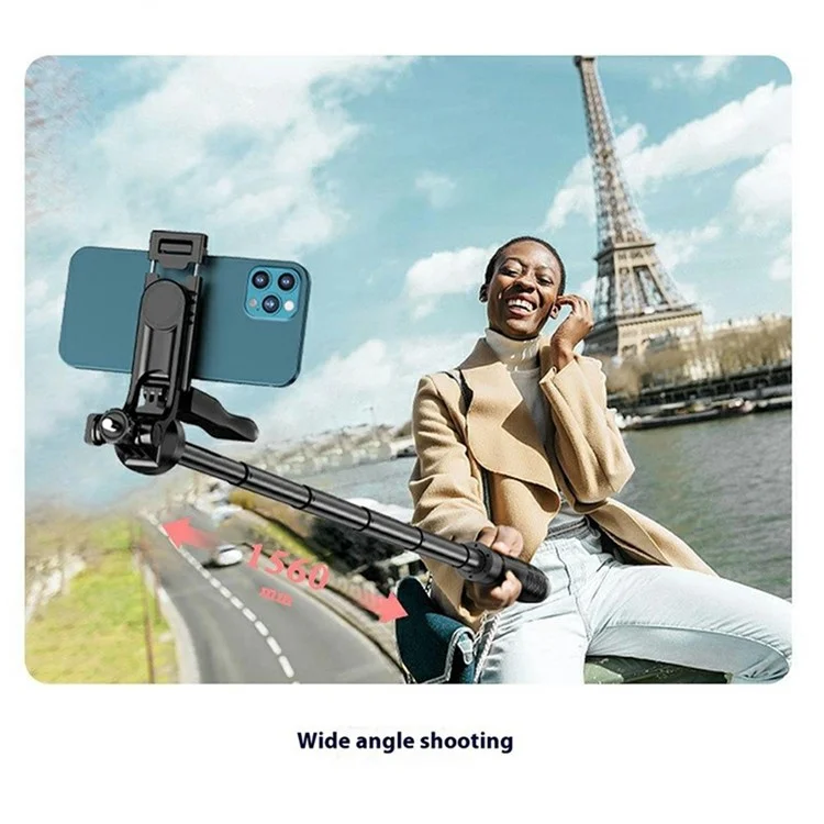L16 2 In 1 Extendable Bluetooth-compatible Selfie Stick for Live Streaming Folding Tripod Stand
