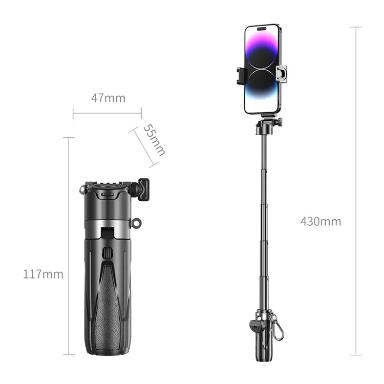 XIAOMIYOUPIN FUNSNAP P15 Mini Selfie Stick Extendable Tripod Stand with Bluetooth-compatible Remote