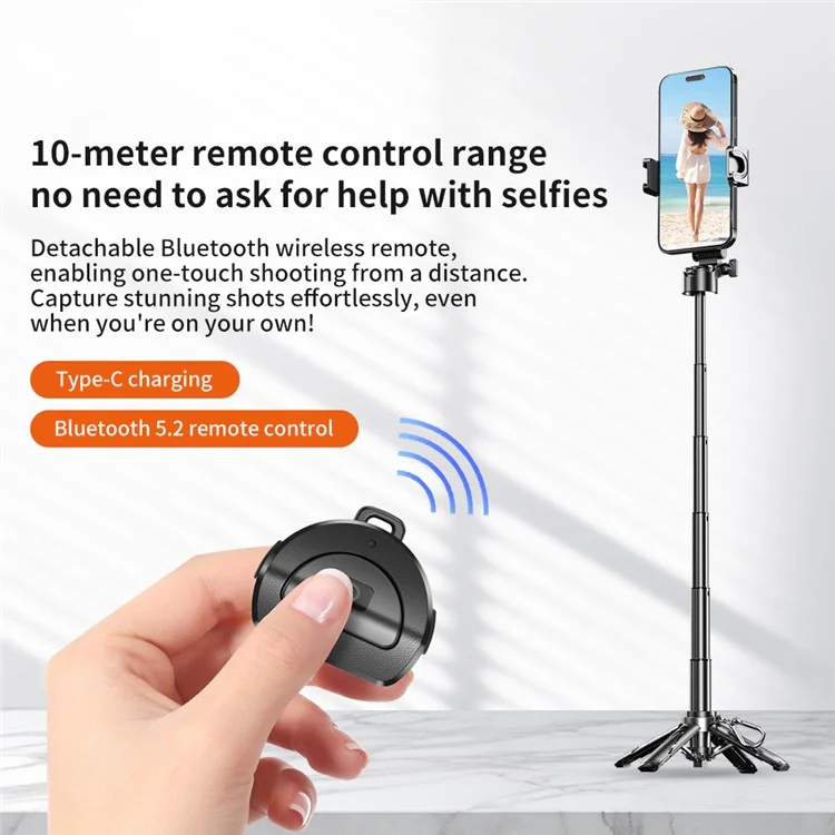 XIAOMIYOUPIN FUNSNAP P15 Mini Selfie Stick Extendable Tripod Stand with Bluetooth-compatible Remote